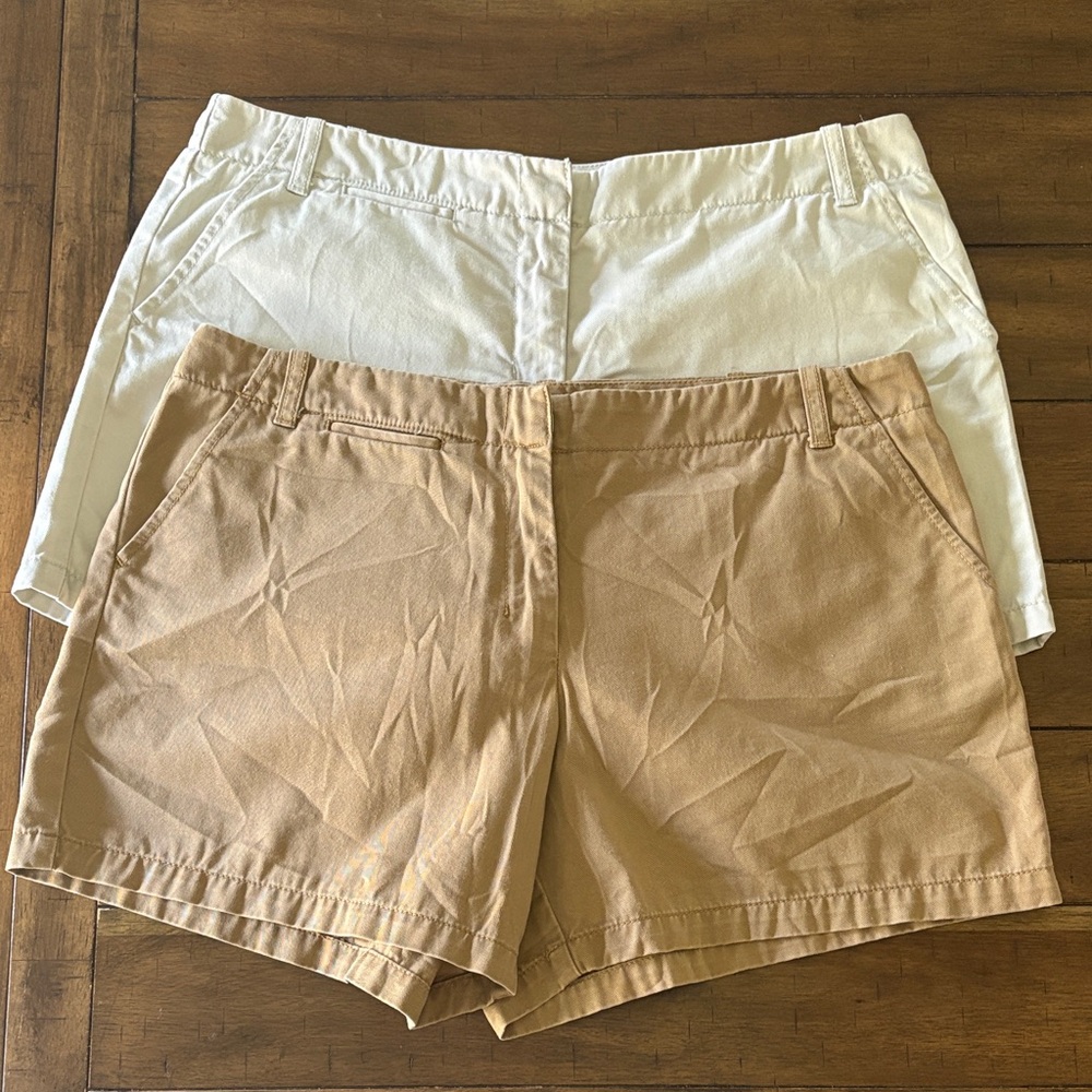 J. Crew Women set of 2 khaki chino shorts size 12 VGUC